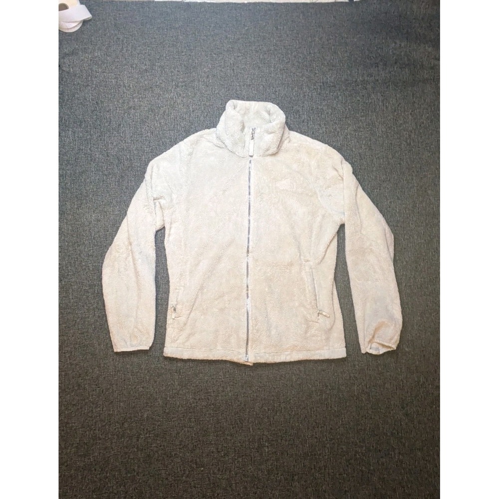The North Face Fleece Jacket Womens Medium White Soft Full Zip Outdoor Winter